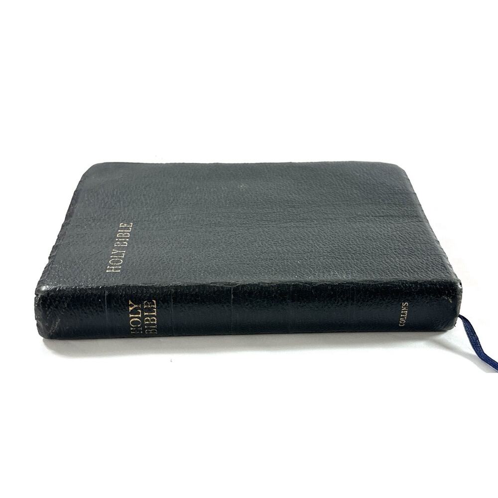 Vintage 1956 Collins Clear-Type KJV Holy Bible Black Leatherette Pocket Bible - Picture 2 of 8